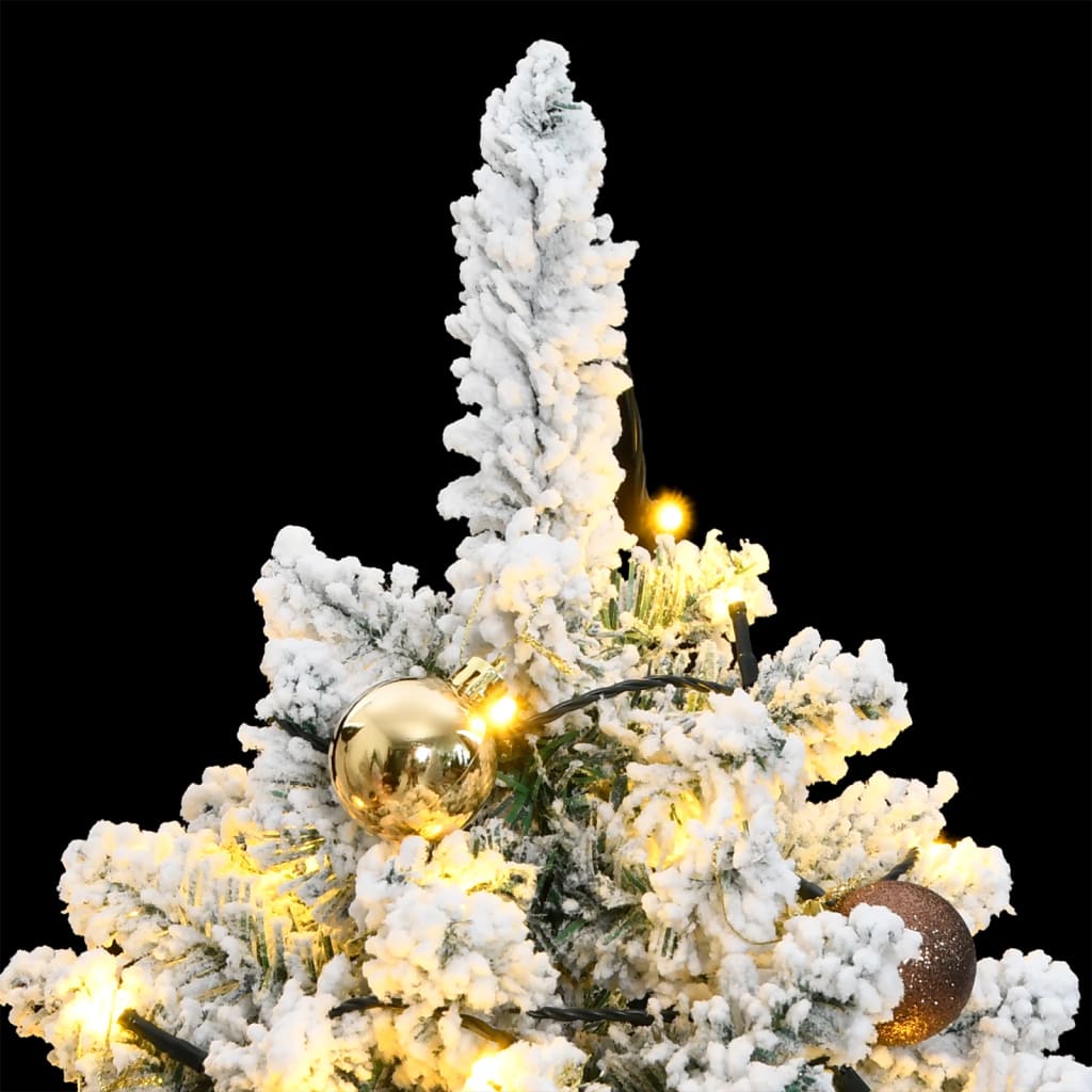 Vidaxl Kunstkerstboom s tečaji 150 LED in božične žoge 150 cm