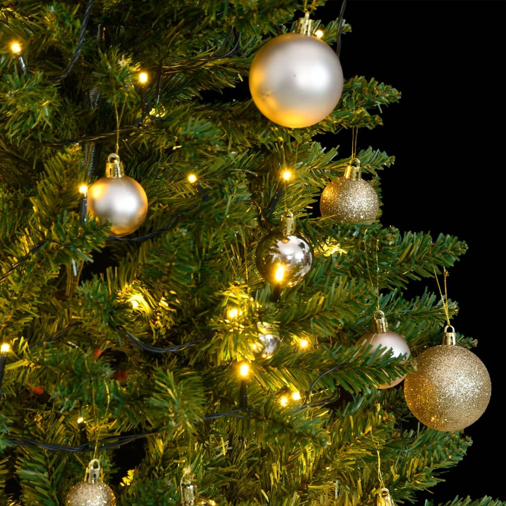 Vidaxl Kunstkerstboom with hinges 150 LEDs and Christmas balls 150 cm