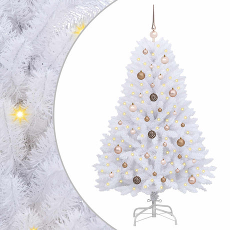 Vidaxl kunstkerstboom wit 80 x 80 x 150 cm pvc en metaal