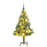 VidaXL Kunstkerstboom met 150 LED's kerstballen en sneeuw 120 cm