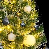 Vidaxl Kunstkerstboom 150 LED Ballas de Navidad y nieve de 150 cm