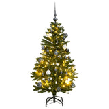 Vidaxl Kunstkerstboom mit Scharnieren 150 LED- und Weihnachtsbällchen 120 cm