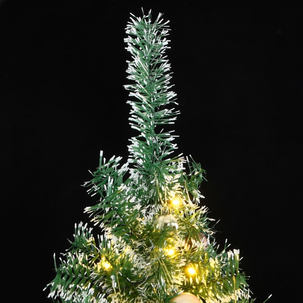 Vidaxl KunstkerStboom s 300 LED vánočními koulemi a sněhem 210 cm