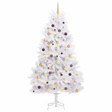 Vidaxl kunstkerstboom wit 120 x 120 x 240 cm pvc en metaal