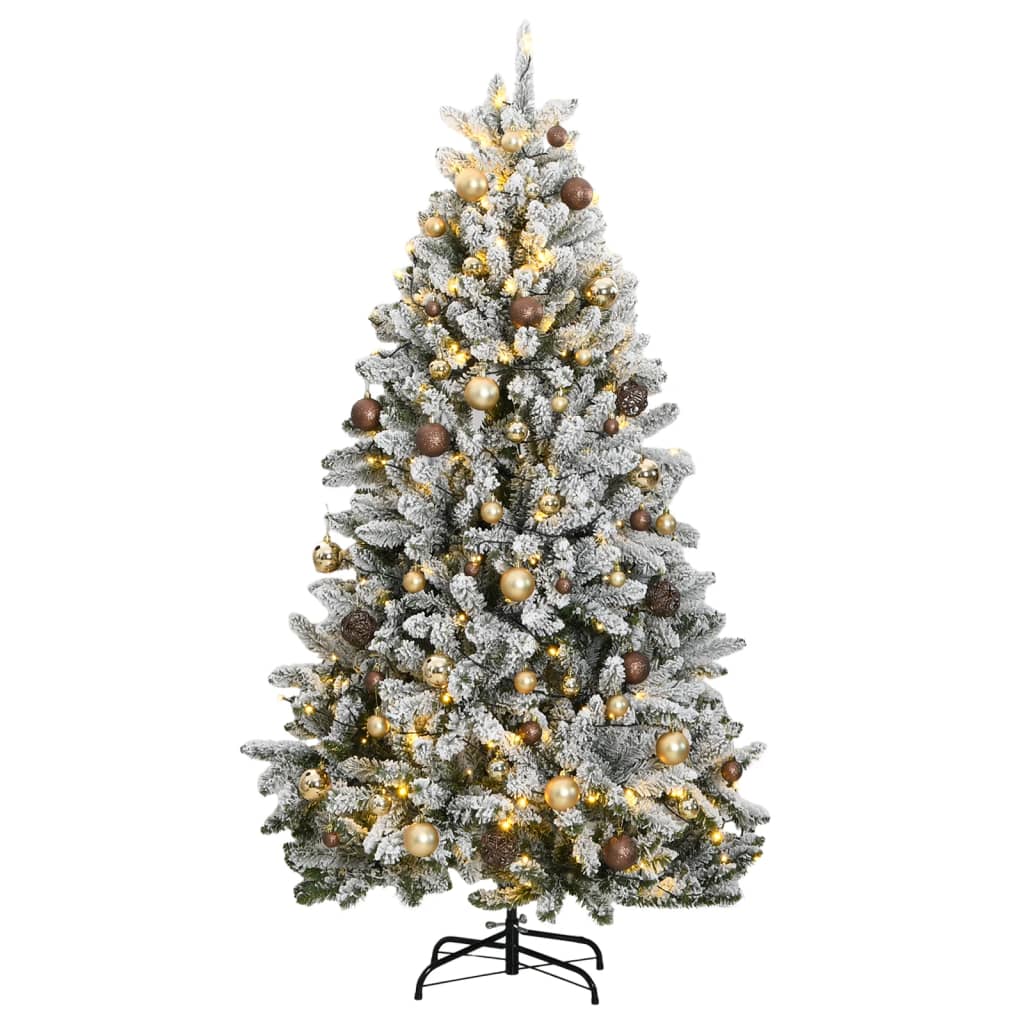 Vidaxl Kunstkerstboom con cardini da 300 LED e palle di Natale 180 cm