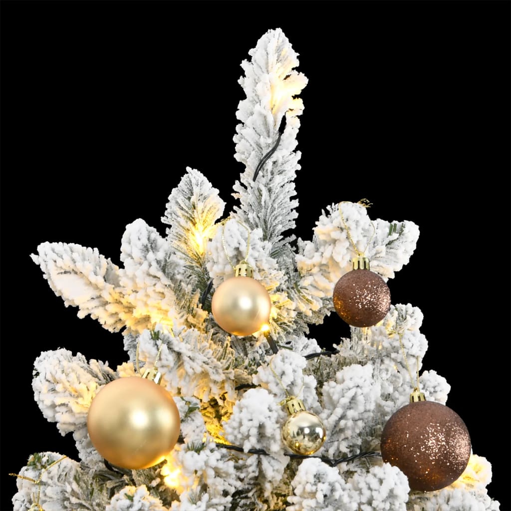 Vidaxl Kunstkerstboom con bisagras 300 LED y bolas de Navidad de 180 cm