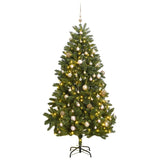 Vidaxl Kunstkerstboom con bisagras 300 LED y bolas de Navidad de 270 cm