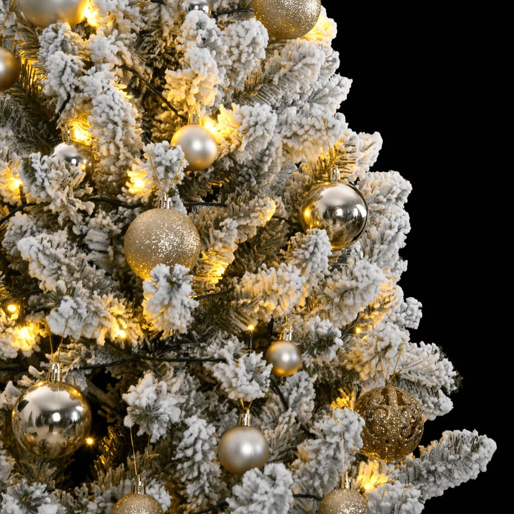 Vidaxl Kunstkerstboom avec des charnières 300 LED et balles de Noël 180 cm