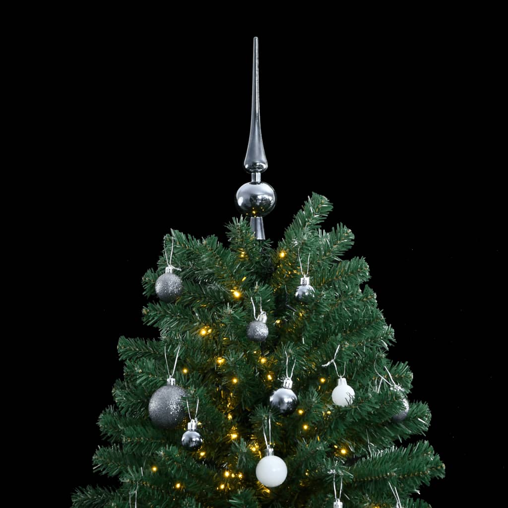 Vidaxl Kunstkerstboom con bisagras 300 LED y bolas de Navidad 210 cm