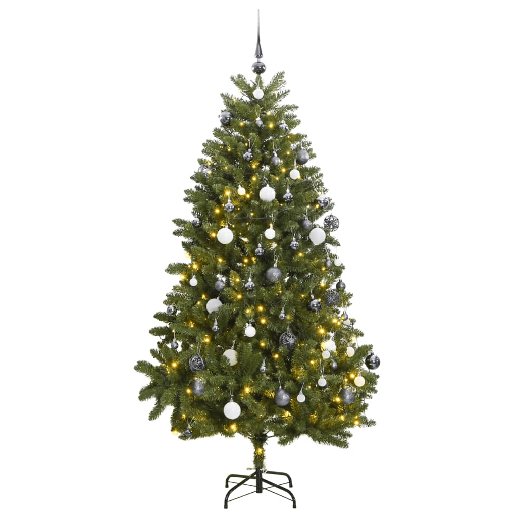 Vidaxl Kunstkerstboom avec des charnières 300 LED et balles de Noël 270 cm