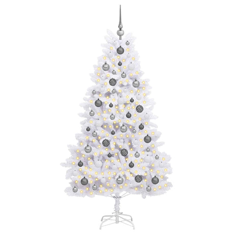 Vidaxl kunstkerstboom wit 90 x 90 x 180 cm pvc en metaal