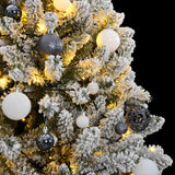 Vidaxl kunstkerstboom met scharnieren 300 led's en kerstballen 210 cm