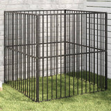 Vidaxl Dog Kennel 4 Paneler Powder -ccoated Steel Black