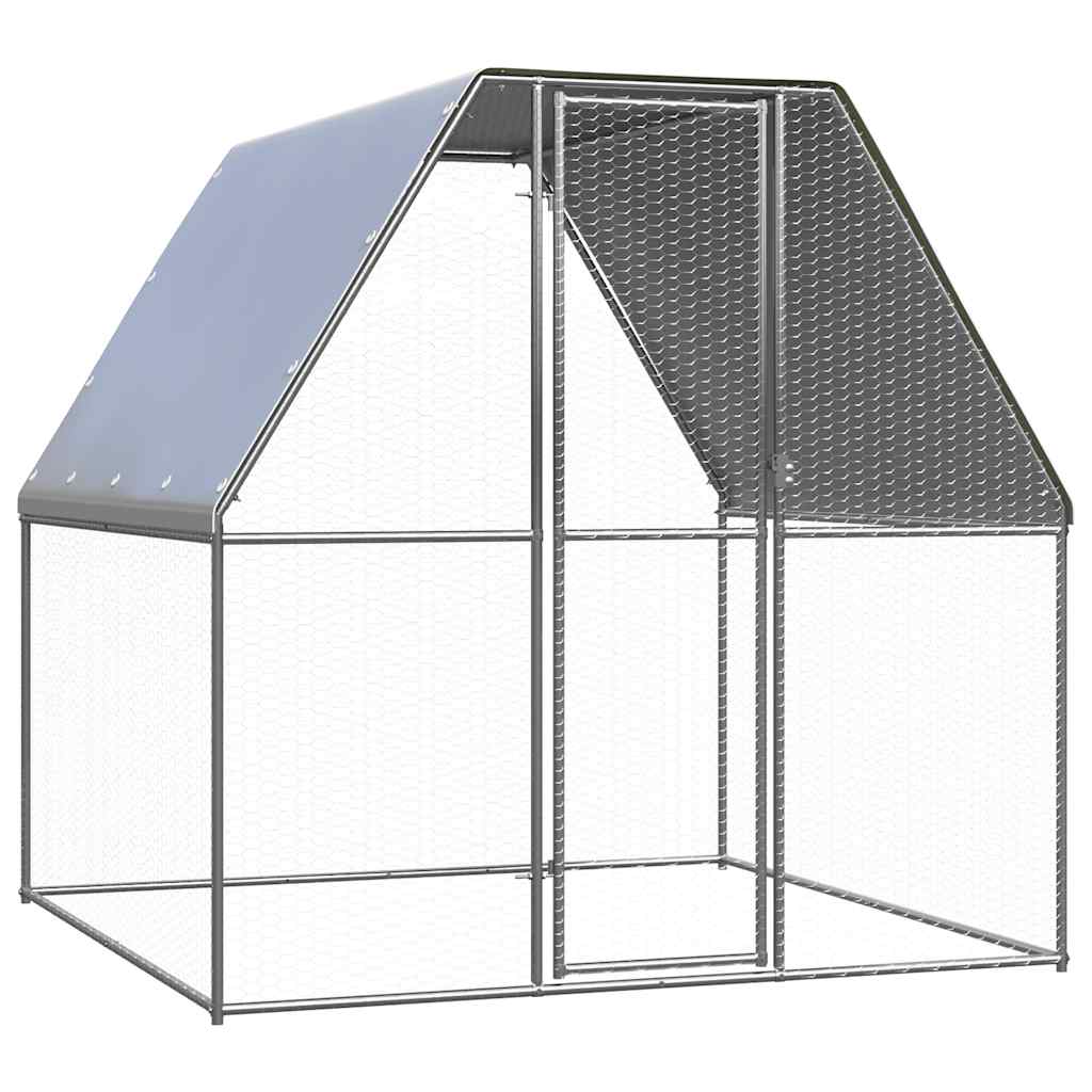 VidaXL Hühnerkäfig 2x2x2 m aus verzinktem Stahl, Silber und Grau