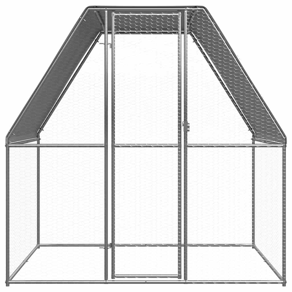 VidaXL Hühnerkäfig 2x2x2 m aus verzinktem Stahl, Silber und Grau
