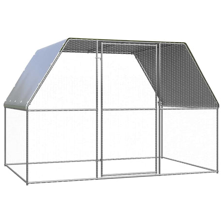 VidaXL Hühnerkäfig 3x2x2 m aus verzinktem Stahl, Silber und Grau