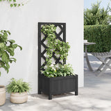 Vidaxl Planter s latwerk solidní Vurenhout Black