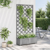 Vidaxl Plannet avec latwerk solide Vurenhout Gray