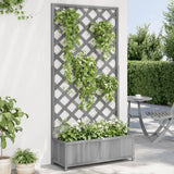 Vidaxl Plannet avec latwerk solide Vurenhout Gray