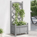 VidaXL Plannet with Latwerk Solid Vurenhout Gray