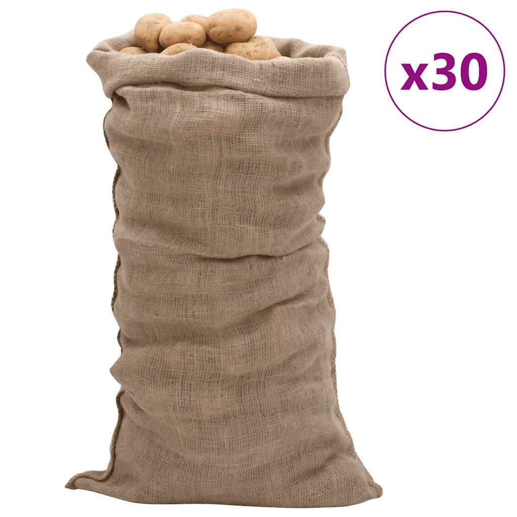 VidaXL Jutebeutel 30 Stück 220 g m² 65x135 cm 100 % Jute