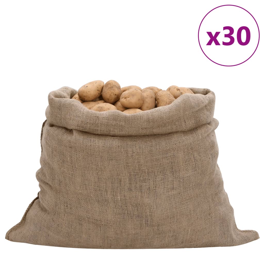 VidaXL Jutebeutel 30 Stück 220 g m² 100x110 cm 100 % Jute