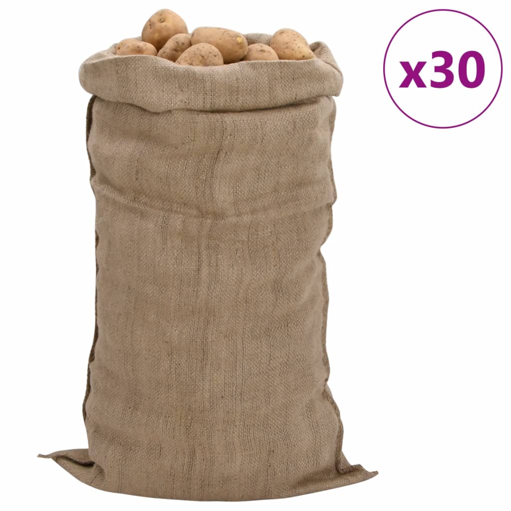 Vidaxl Jute -poser 30 stykker 340 g m² 65x135 cm 100% jute