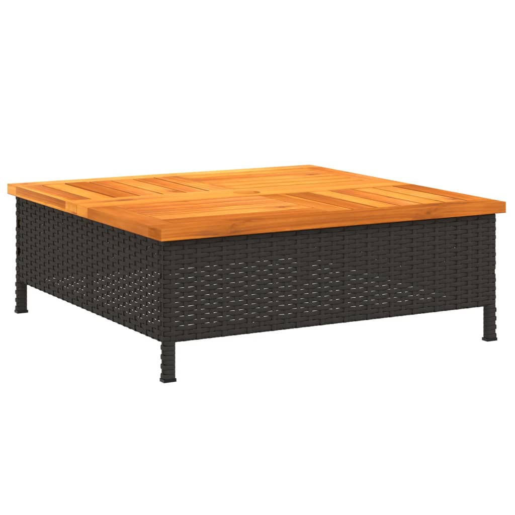 Vidaxx Sonnenschirmständerabdeckung 70x70x25 cm Polyrattan Akazienholz schwarz