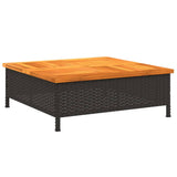 Vidaxx Sonnenschirmständerabdeckung 70x70x25 cm Polyrattan Akazienholz schwarz