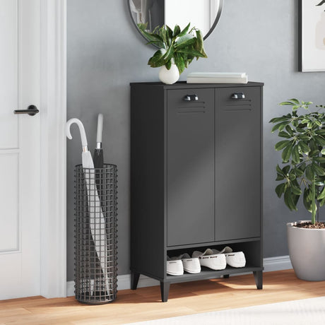 Vidaxl Schuhschrank Viken Holzwerkstoff Anthrazitgrau