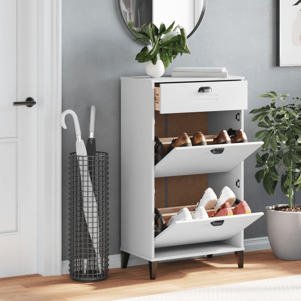 Vidaxl Shoe Cabinet Viken Propertovaná dřevo bílé