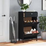 Vidaxl Shoe Cabinet Viken Propertovaná dřevo černá