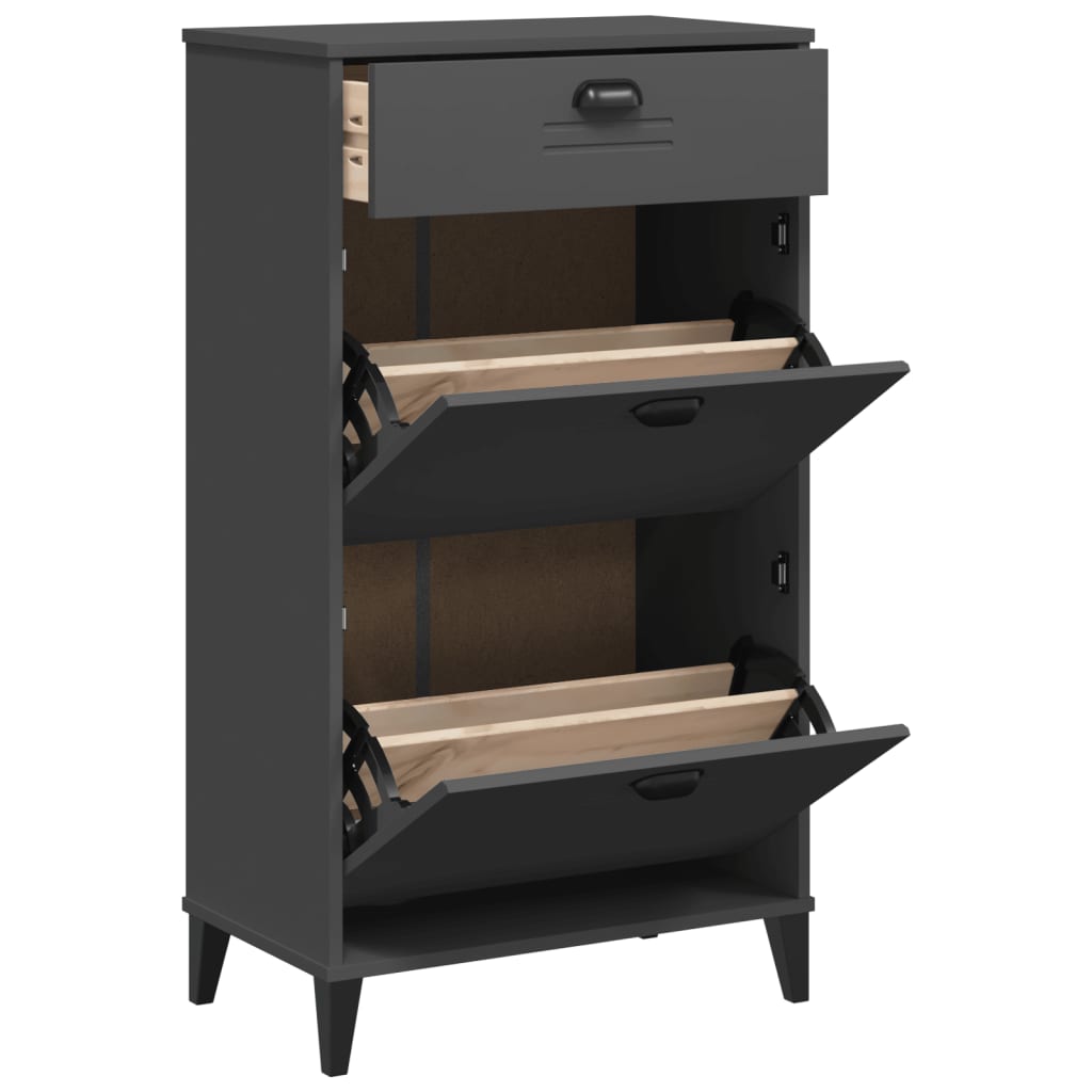 VidaXL Shoe cabinet Viken Edited Wood Anthracite Gray