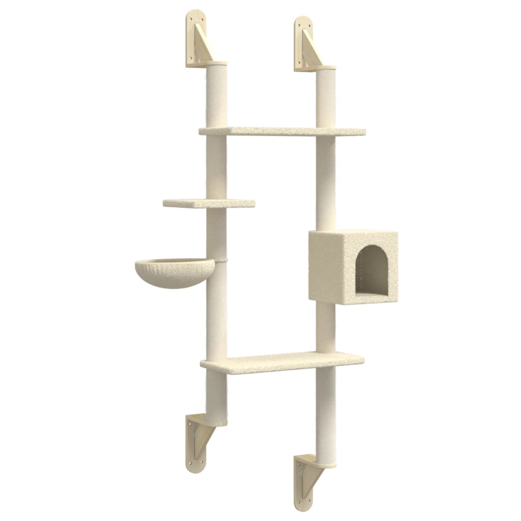 Vidaxl Cat Furniture Wall -montato con una crema di graffi di 180 cm