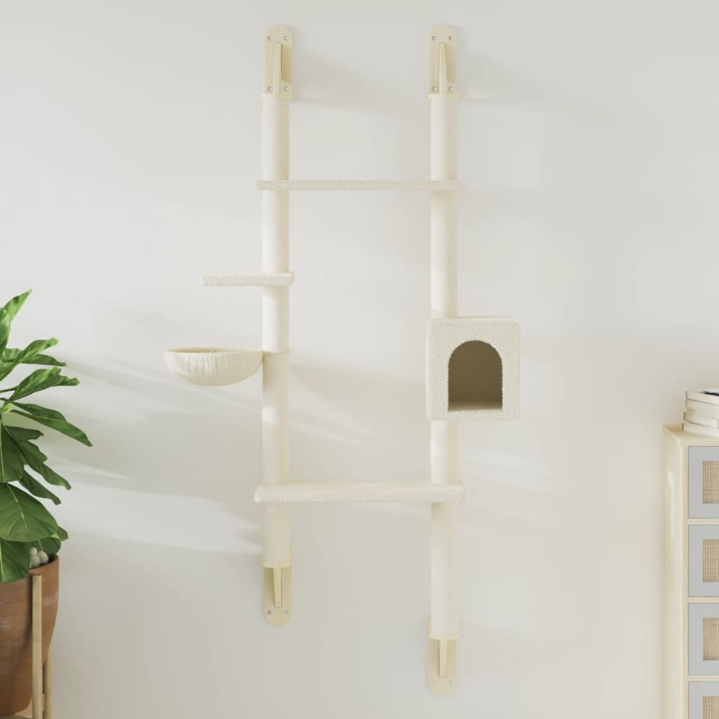 Vidaxl Cat Furniture Wall -montato con una crema di graffi di 180 cm