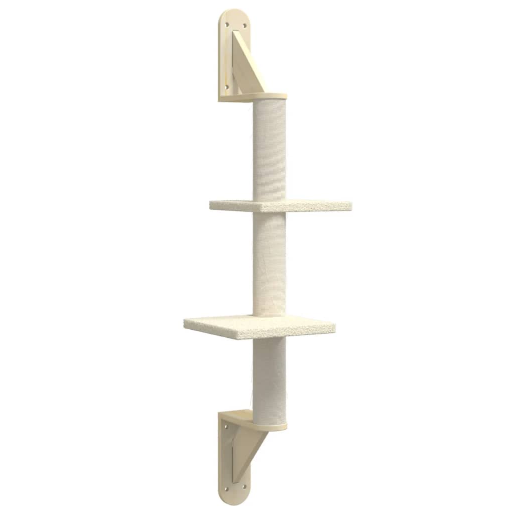 Vidaxl Cat Furniture Wall monteret med ridser efter 108 cm creme -farvet