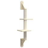 Vidaxl cat furniture wall mounted with scratching post 108 cm cream -colored