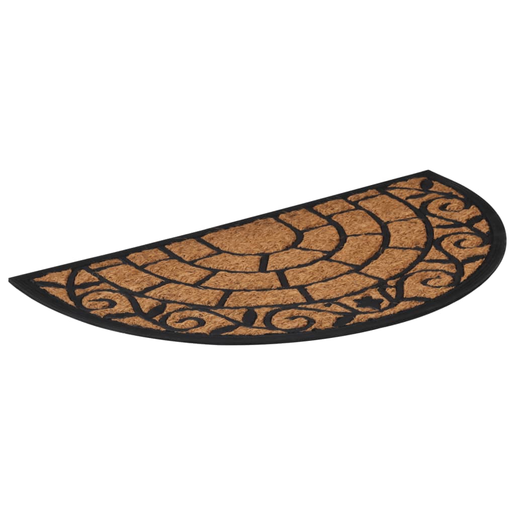Vidaxx Fußmatte halbrund 45x75 cm Gummi und Kokosfaser