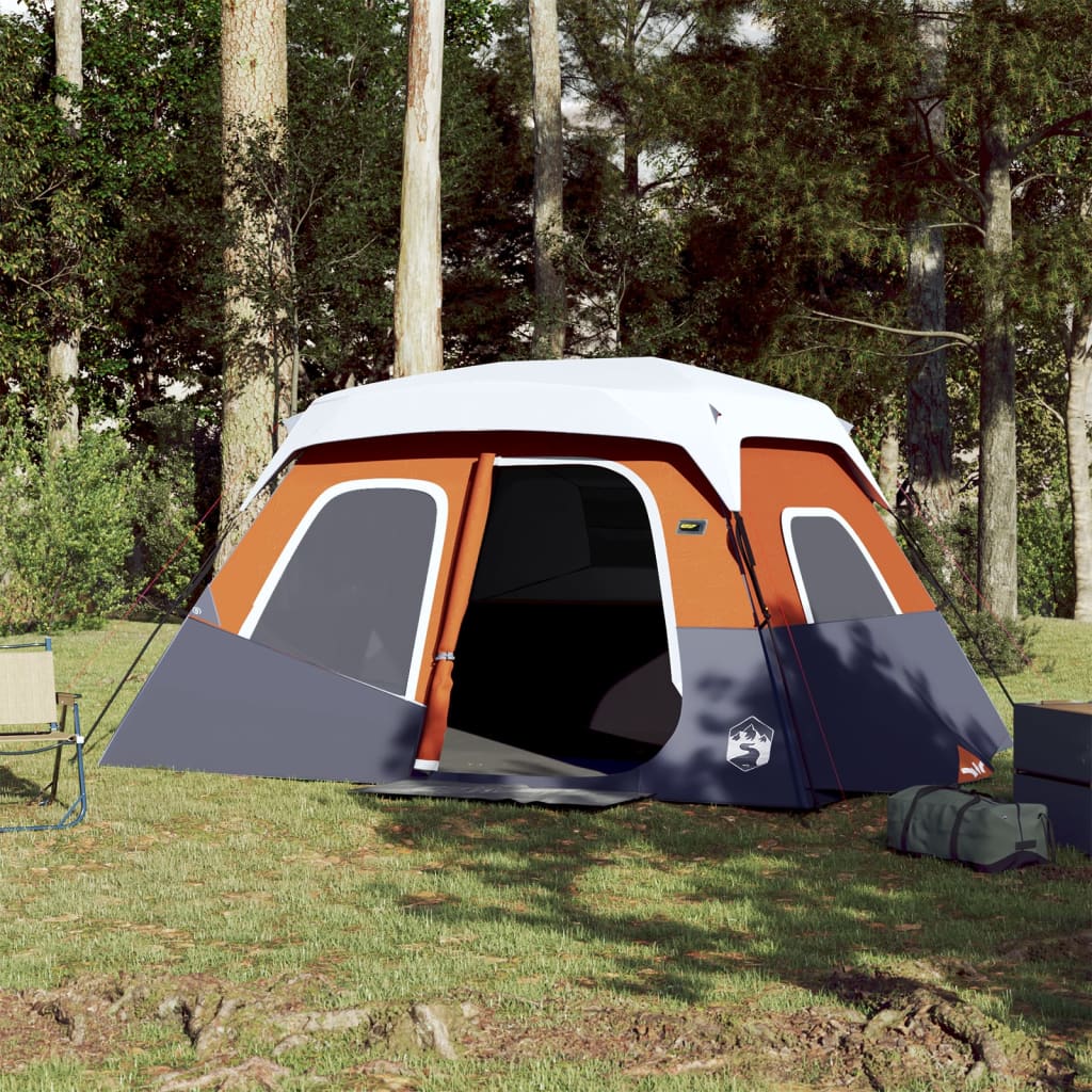 VidaXL tent with LED 6-person quick release light gray and orange