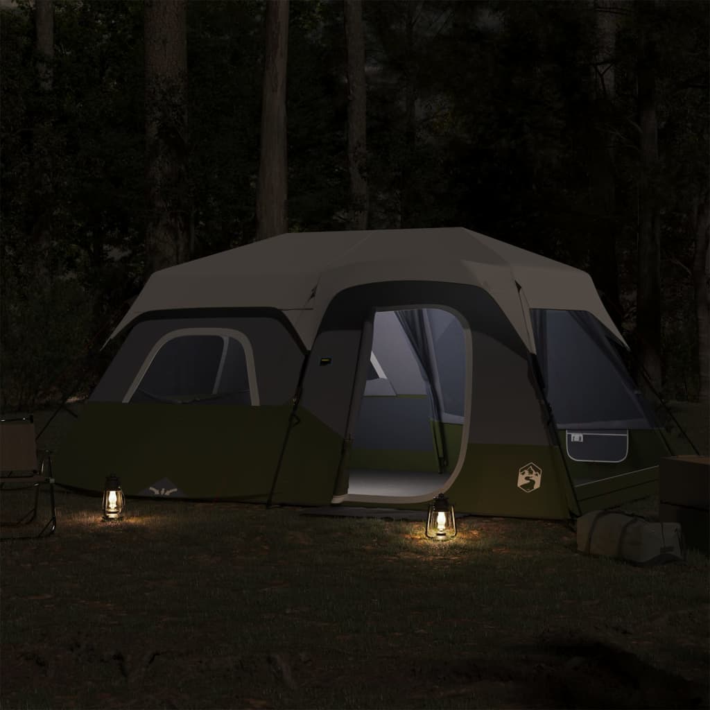 VidaXL Zelt 9-Personen wasserdicht mit hellblauer LED