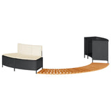 Vidaxx Whirlpool-Umrandung aus Polyrattan und massivem Akazienholz schwarz