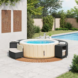 Vidaxl hottub-ombouw poly rattan en massief acaciahout zwart