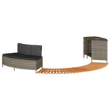 VidaXL Whirlpool-Einfassung Polyrattan massives Akazienholz grau