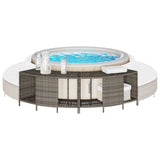 Vidaxl opbergschappen voor hottub 2 st poly rattan grijs