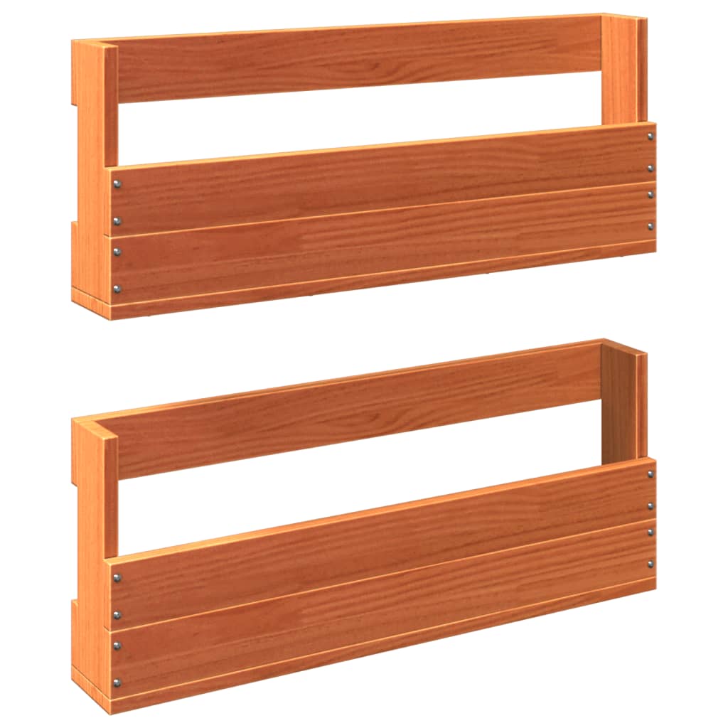 Vidaxl shoe racks 2 st 59x8.5x23.5 cm solid pine wax brown