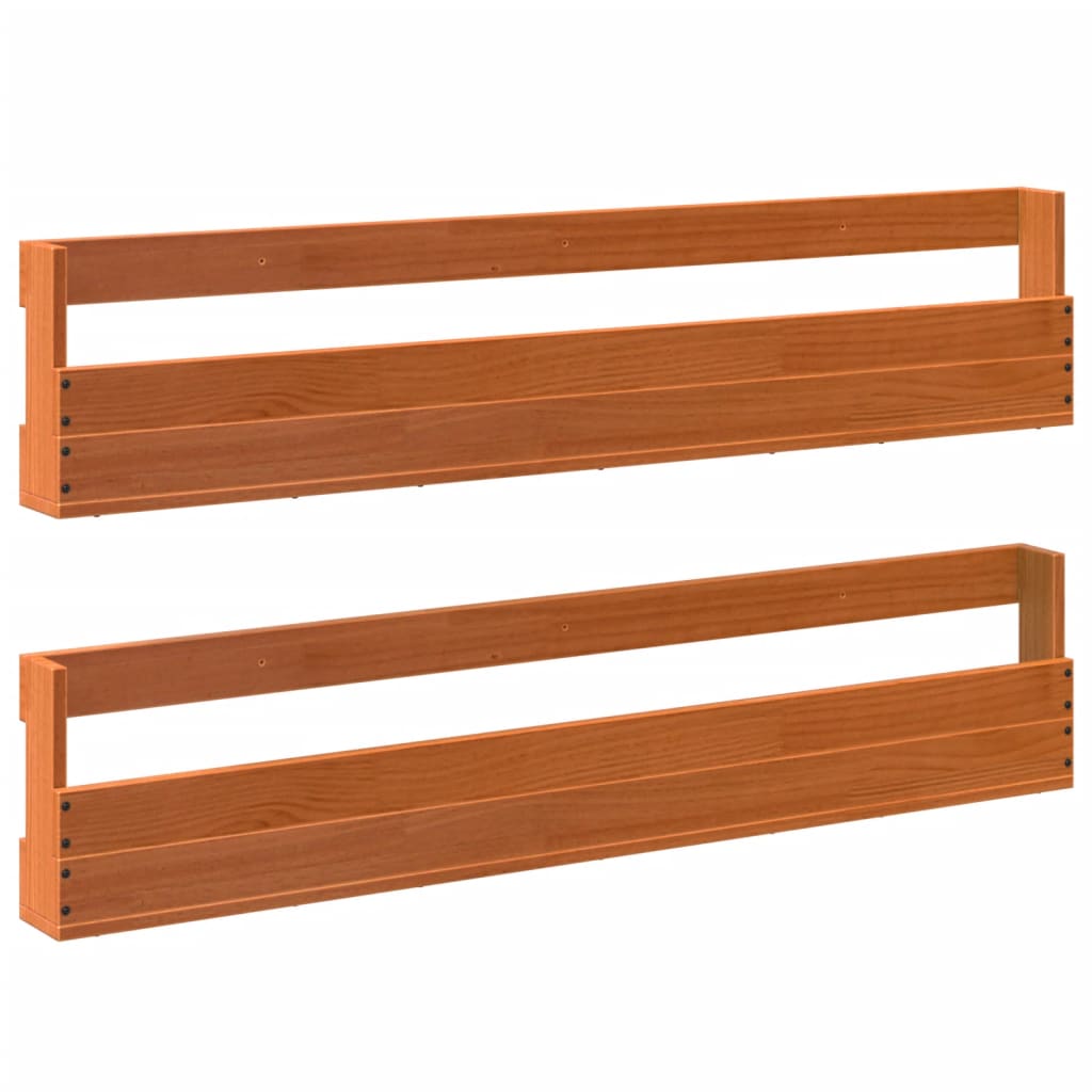 Vidaxl Shoe Racks 2 PCS 110x8,5x23,5 cm Solid Pine Wax Brown