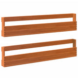 Vidaxx Schuhregale 2 Stk. 110 x 8,5 x 23,5 cm, massives Kiefernholz, braun gewaschen