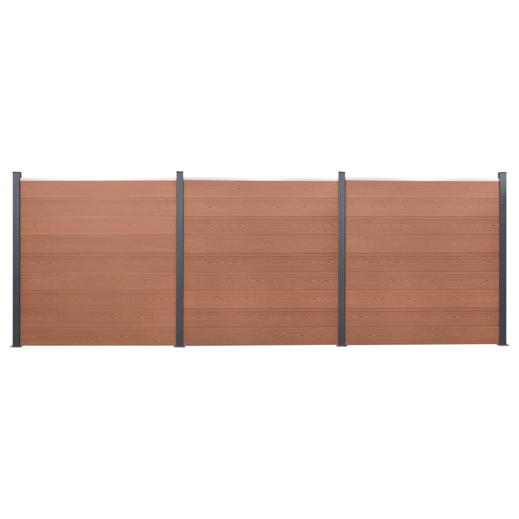 Set di pannelli di recinzione Vidaxl 526x186 cm HKC Brown