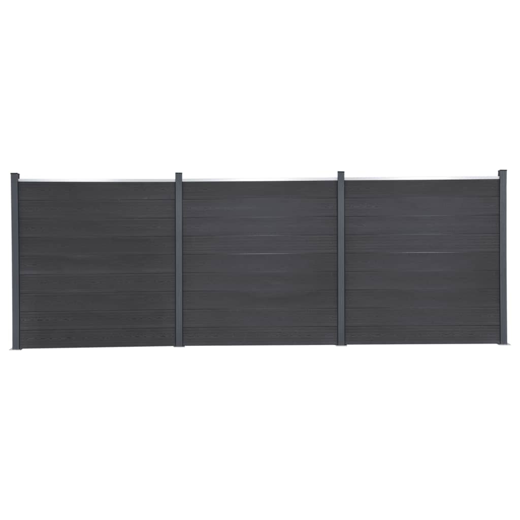 Ensemble de panneaux de clôture Vidaxl 526x186 cm HKC Gray