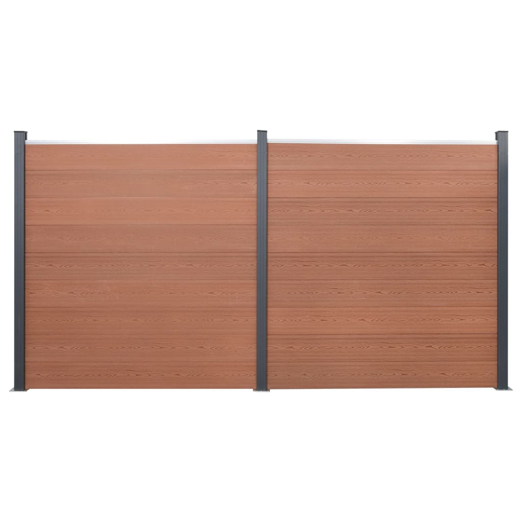 Set di pannelli di recinzione Vidaxl 353x186 cm HKC Brown